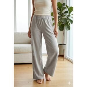 Hanro of Switzerland 5981 Natural Living Organic Cotton Wide Leg Lounge Pants M